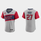 #27 Mike Trout Los Angeles Angels 2021 Little League Classic Road Flex Base Gray Men's Jersey