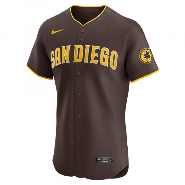 Men's San Diego Padres  Nike Brown Road Vapor Premier Elite Patch Jersey