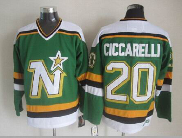 Men's Dallas Stars #20 Ciccarelli Green Throwback NHL Jersey