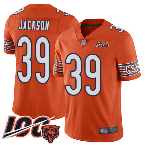 Chicago Bears #39 Eddie Jackson Orange Men's Stitched NFL Limited Rush 100th Season Jersey