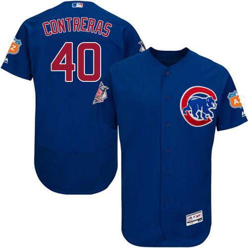 Chicago Cubs #40 Willson Contreras Blue Flexbase Collection Stitched MLB Jersey