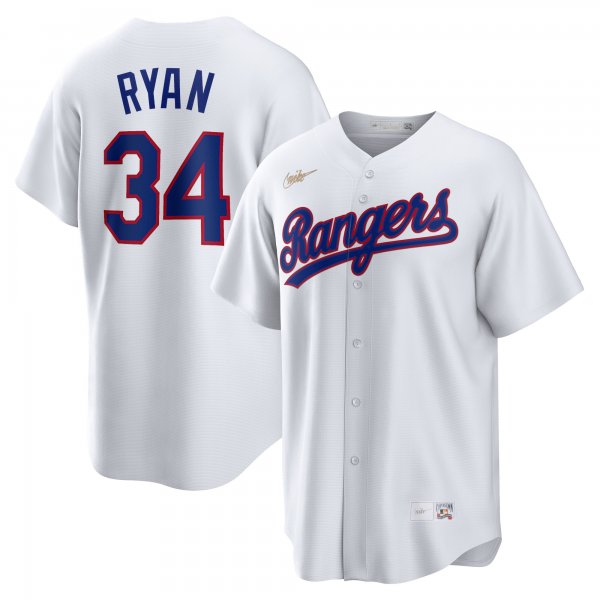 Men's Texas Rangers Nolan Ryan Nike White Home Cooperstown Collection Player Jersey