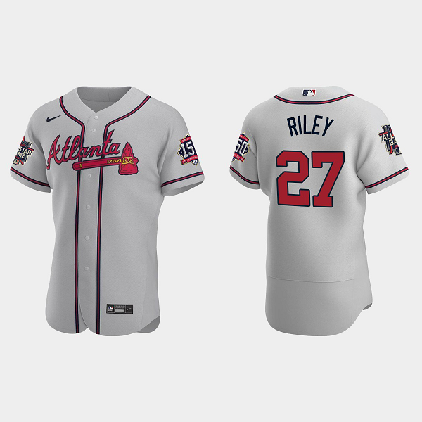 Men's Atlanta Braves #27 Austin Riley Gray Road 2021 MLB All-Star Jersey