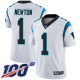 Carolina Panthers #1 Cam Newton White Men's Stitched NFL 100th Season Vapor Limited Jersey