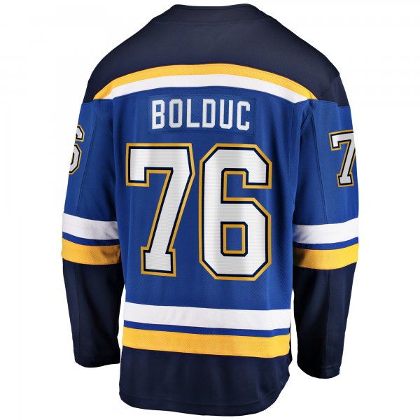 Men's St. Louis Blues Zack Bolduc Fanatics Blue Home Premier Breakaway Player Jersey