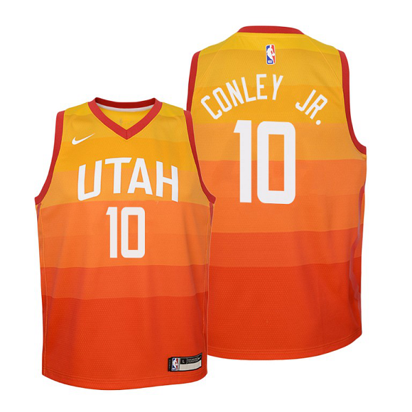 Utah Jazz Mike Conley Jr. youth 2020-21 City Edition Orange Jersey