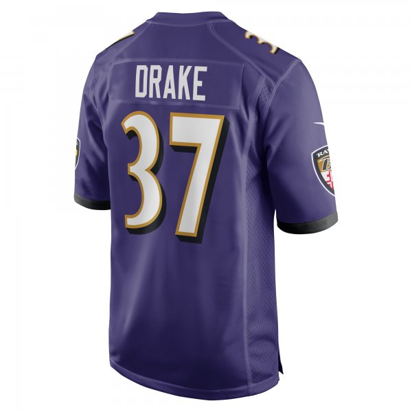 Men's Baltimore Ravens Kenyan Drake Nike  Purple  Game Jersey