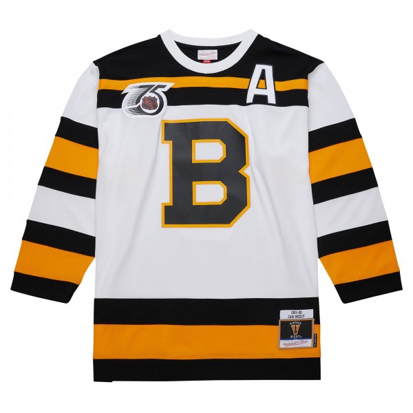 Men's Boston Bruins Cam Neely Mitchell & Ness White  1991/92 Alternate Captain Blue Line Player Jersey