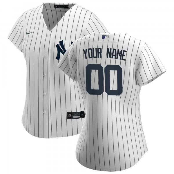 Women's New York Yankees Nike White Home Replica Custom Jersey