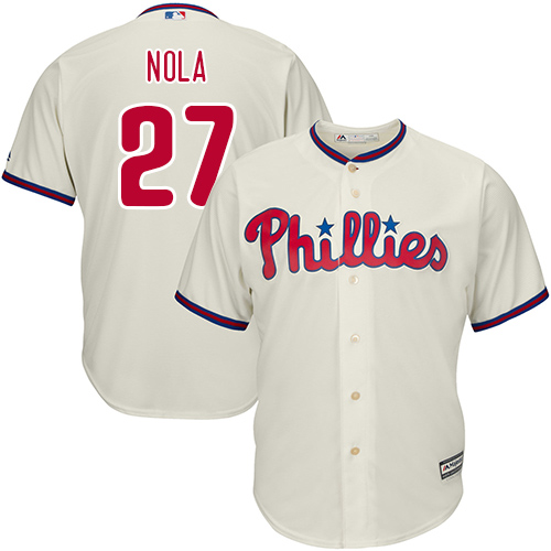 Philadelphia Phillies #27 Aaron Nola Cream Cool Base Stitched Youth MLB Jersey