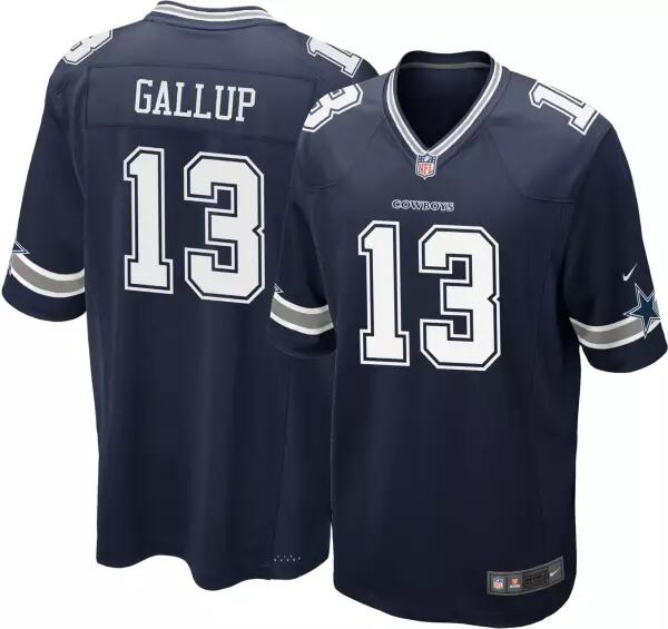 Men's Nike Dallas Cowboys #13 Michael Gallup Navy NFL Game Jersey