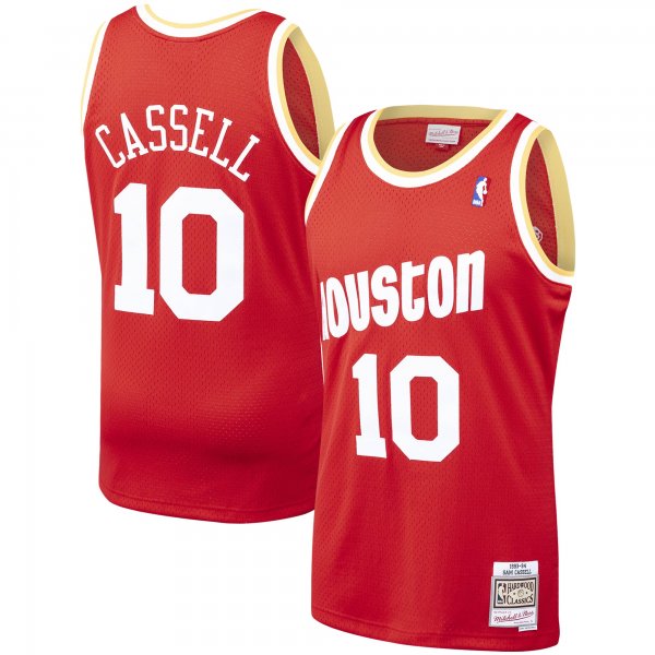 Men's Houston Rockets Sam Cassell Mitchell & Ness Red 1993/94 Hardwood Classics Swingman Jersey