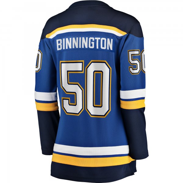 Women's St. Louis Blues Jordan Binnington Fanatics Blue Home Breakaway Player Jersey