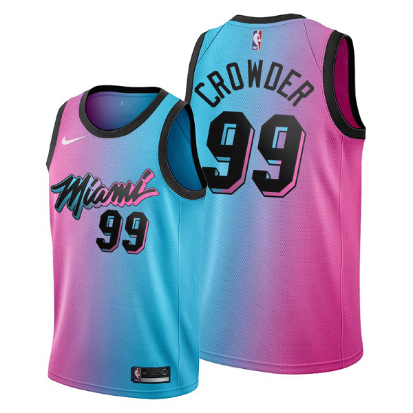 Miami Heat #99 Jae Crowder Blue Pick 2020-21 City Edition Men's Jersey Vice