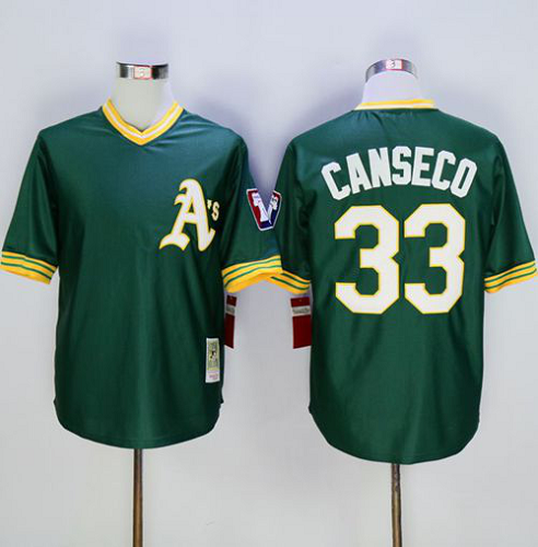 Mitchell And Ness Oakland Athletics #33 Jose Canseco Green Throwback Stitched MLB Jersey