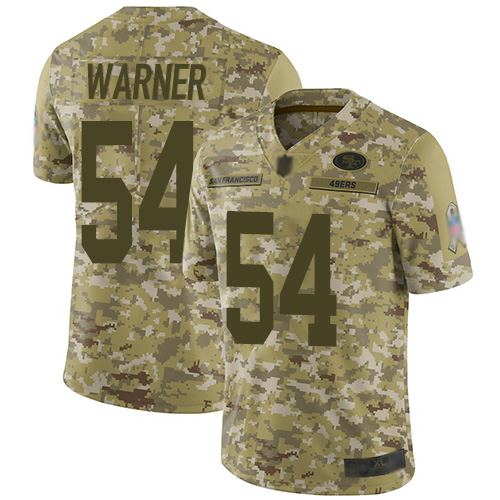 San Francisco 49ers #54 Fred Warner Camo Men's Stitched NFL Limited 2018 Salute To Service Jersey