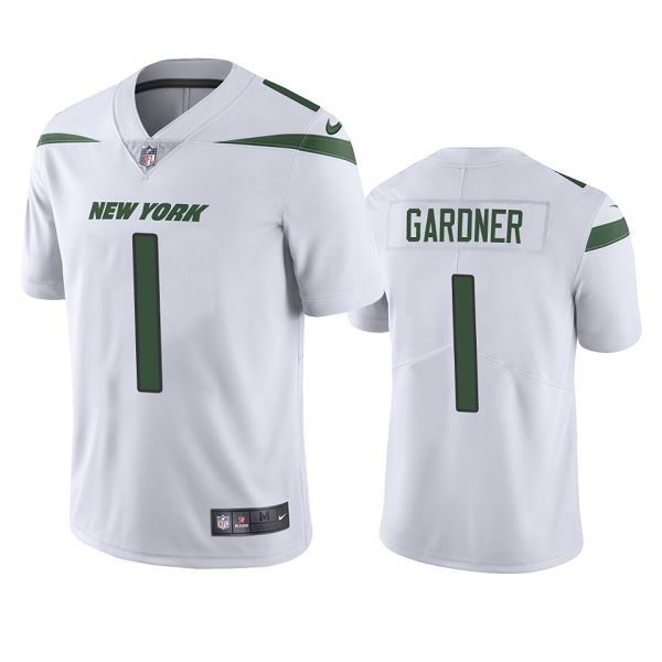 Men's New York Jets Sauce Gardner White 2022 NFL New Draft Vapor Limited Jersey