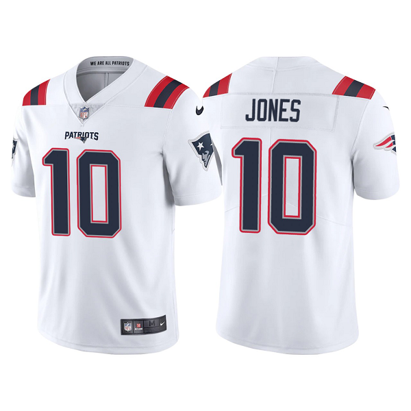 Men's New England Patriots #10 Mac Jones White 2021 NFL Draft Vapor Limited Jersey