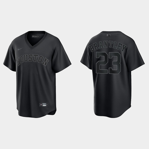 Men's Houston Astros #23 Michael Brantley Pitch Black Fashion Cool Base Jersey - Black