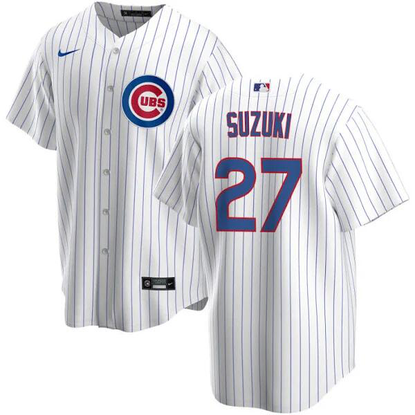 Youth Chicago Cubs #27 Seiya Suzuki White Home Stitched Nike MLB Jersey