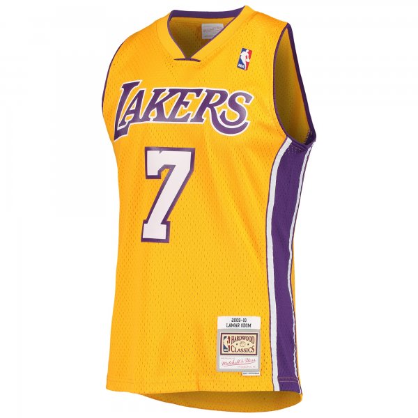 Men's Los Angeles Lakers Lamar Odom Mitchell & Ness Gold 2001/02 Hardwood Classics Swingman Jersey