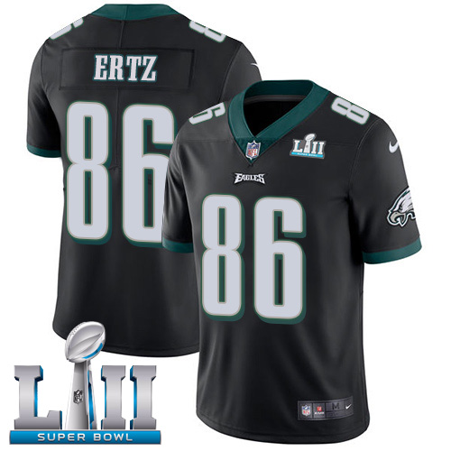 Men's Nike NFL Philadelphia Eagles #86 Zach Ertz Limited Alternate Black Vapor Untouchable Super Bowl LII Jersey