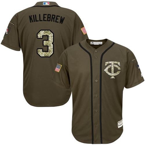 Minnesota Twins #3 Harmon Killebrew Green Salute to Service Stitched MLB Jersey