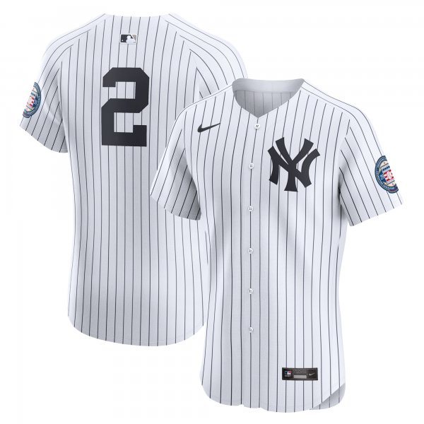 Men's New York Yankees Derek Jeter Nike White Home Elite Jersey