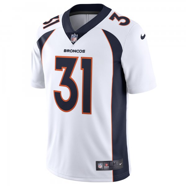 Men's Denver Broncos Justin Simmons Nike White Vapor Limited Jersey