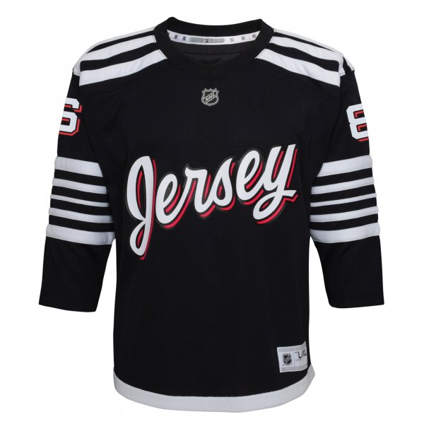 Youth New Jersey Devils Jack Hughes Black Alternate Replica Player Jersey