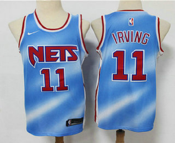 Men's Brooklyn Nets #11 Kyrie Irving Blue 2020-21 Hardwood Classics Stitched NBA Jersey