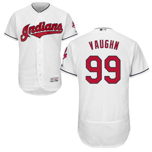 Cleveland Indians #99 Ricky Vaughn White Flexbase Collection Stitched MLB Jersey