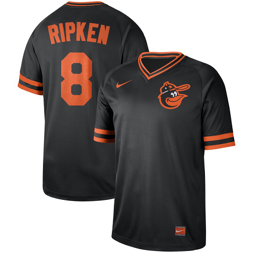 Men's Nike Baltimore Orioles #8 Cal Ripken Black Cooperstown Collection Legend V-Neck MLB Jersey