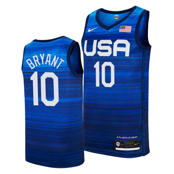 USA Basketball #10 Kobe Bryant Blue 2021 Tokyo Olympics Stitched Jersey