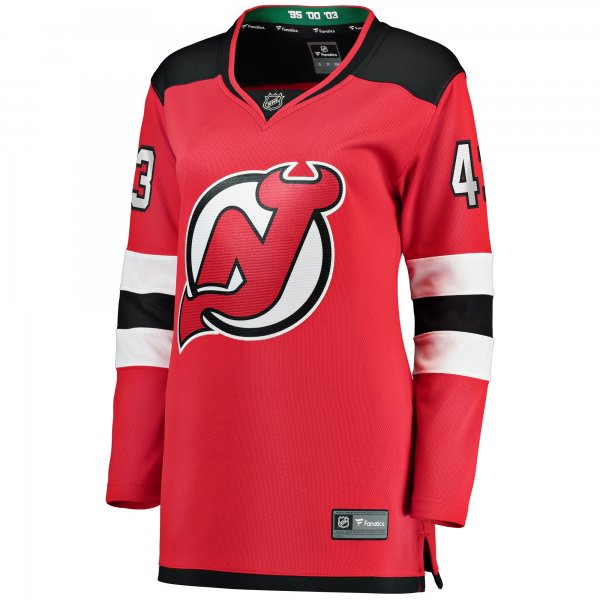 Women's New Jersey Devils Luke Hughes Fanatics Red Home Breakaway Player Jersey