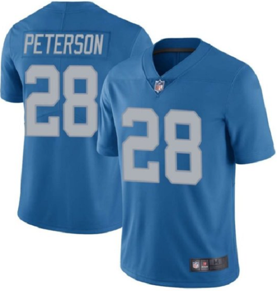 Men's Nike Detroit Lions #28 Adrian Peterso Light Blue Vapor Limited Jersey