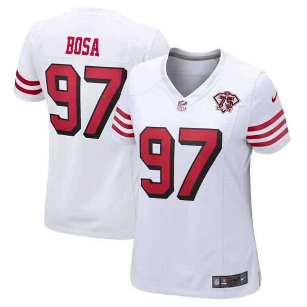 Women's San Francisco 49ers Nick Bosa Nike White 75th Anniversary 2nd Alternate Game Jersey