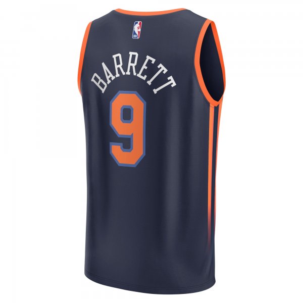 Men's New York Knicks RJ Barrett Fanatics Navy Fast Break Replica Player Jersey - Statement Edition