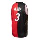 Men's Miami Heat Dwyane Wade Mitchell & Ness Black/Red Hardwood Classics 2005/06 Split Swingman Jersey