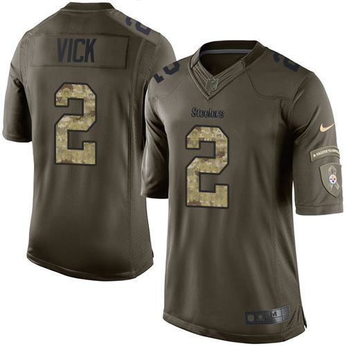 Nike Pittsburgh Steelers #2 Michael Vick Green Men's Stitched NFL Limited Salute to Service Jersey