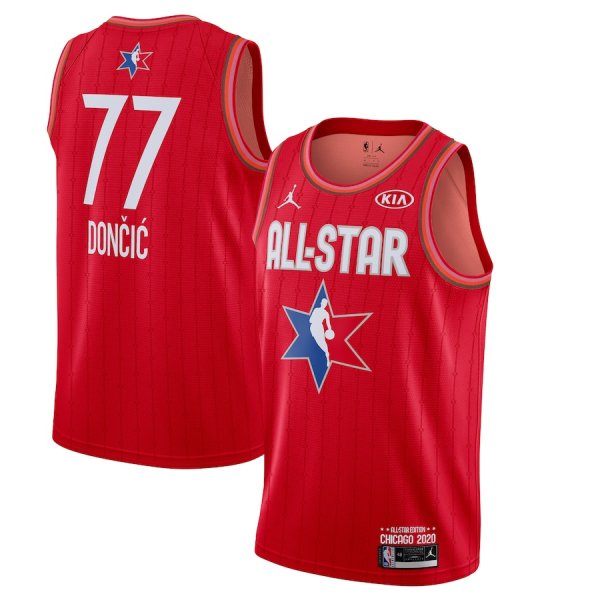 Men's Jordan Brand #77 Luka Doncic Red 2020 NBA All-Star Game Jersey