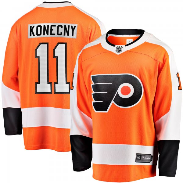 Men's Philadelphia Flyers Travis Konecny Fanatics Orange Home Breakaway Jersey