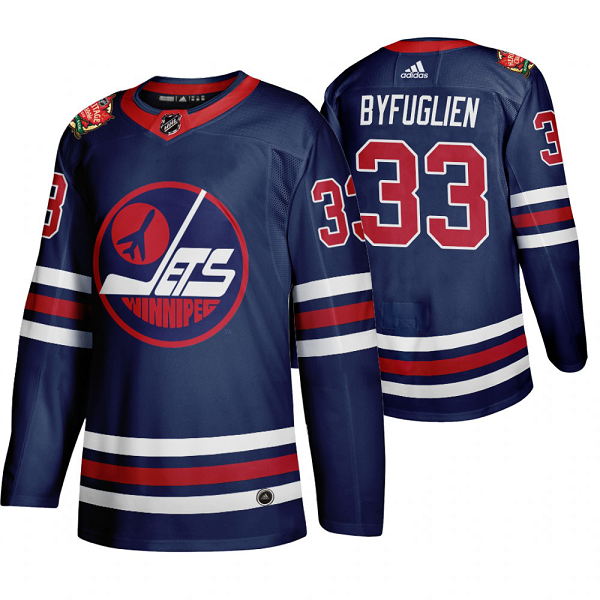 Men's Adidas Winnipeg Jets #33 Dustin Byfuglien 2019 Heritage Classic WHA Navy Jersey