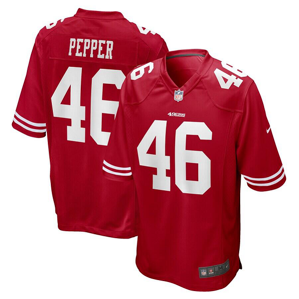 Men's Nike San Francisco 49ers #46 Taybor Pepper Scarlet Limited Jersey