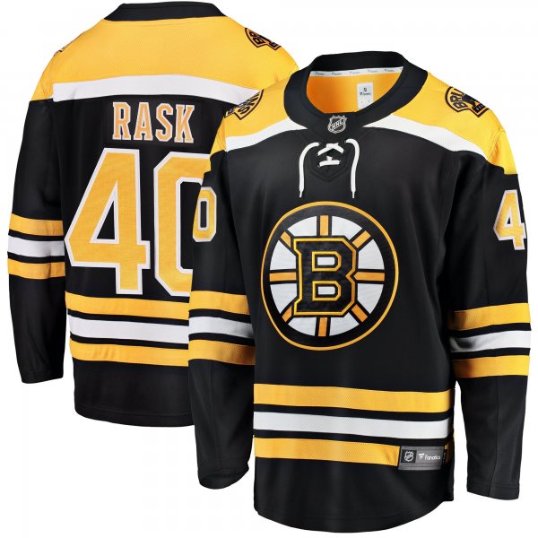 Men's Boston Bruins Tuukka Rask Fanatics Black Breakaway Home Jersey