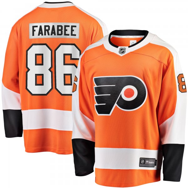 Men's Philadelphia Flyers Joel Farabee Fanatics Orange Home Team Breakaway Player Jersey