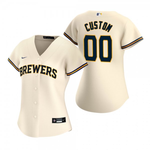 Women's Milwaukee Brewers Custom Nike Cream 2020 Home Jersey