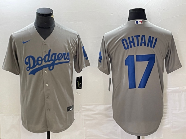 Men's Los Angeles Dodgers #17 Nike Grey Shohei Ohtani Jersey