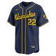 Men's Milwaukee Brewers Christian Yelich Nike Navy Alternate Limited Player Jersey