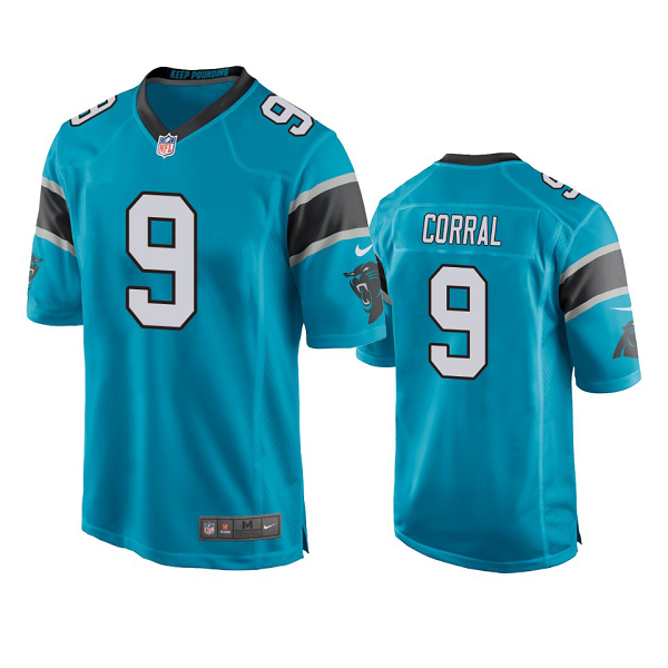 Men's Nike NFL Carolina Panthers Matt Corral #9 Blue Limited Jersey